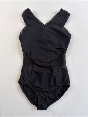 Zarely Alicia Black Mesh Leotard - XS